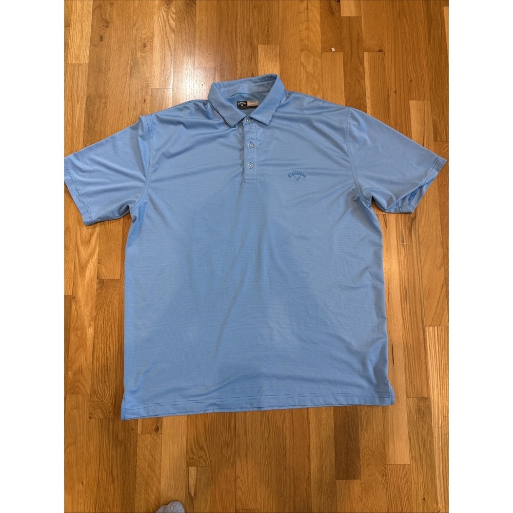 Callaway Baby Blue Golf Print Polo XL. Perfect Condition